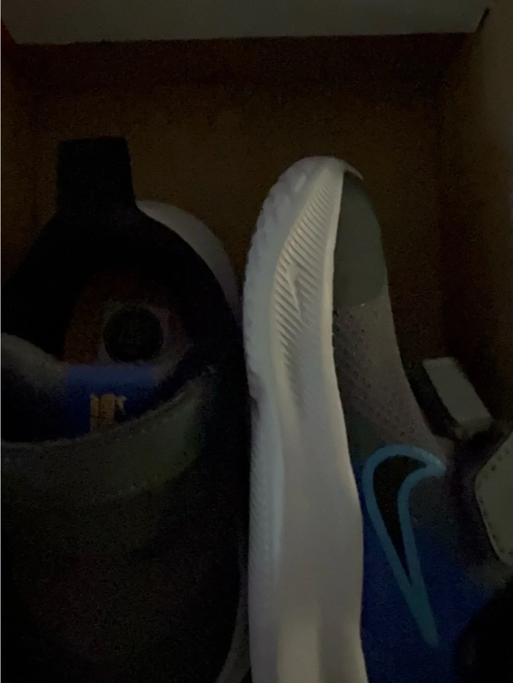 Nike Gray and Blue Toddler Athletic Sneakers with Hook-and-Loop Strap